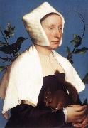 Hans holbein the younger Portrait of a Lady with a Squirrel and a Starling oil